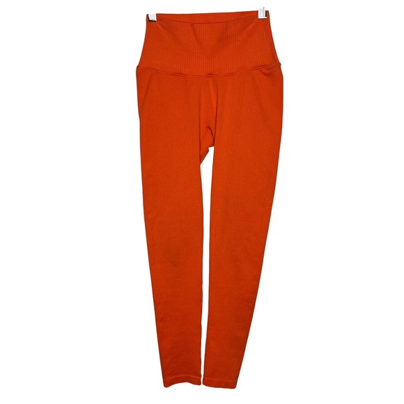 Balance Athletica Pants - Balance Athletica Vitality Leggings Small Orange Ribbed High Waist Yoga Athletic